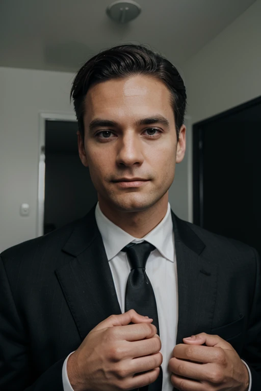 white corporate man in photo facing camera wearing black suit