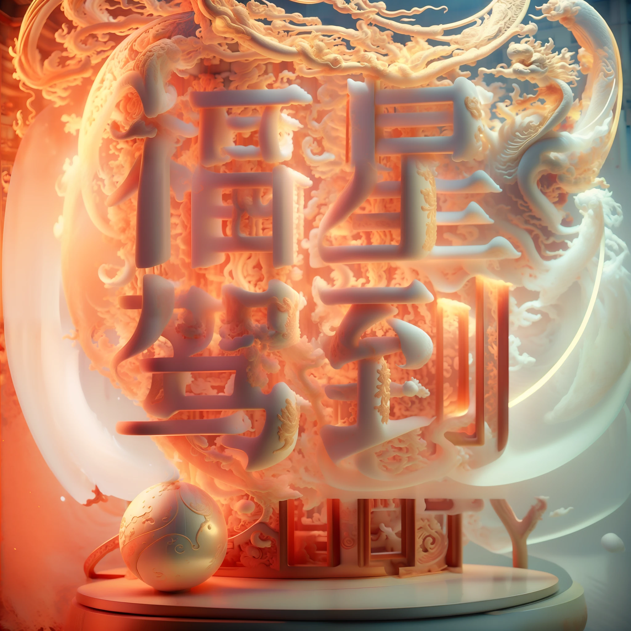 American chinese character on top of background,((simple big red background))(santan seal moon,Leifeng Tower,west lake,lotus),super detailed,high quality,gramophone record, Ray tracing,Beautiful chinoiserie,The golden curve,Holographic dragon,transparent,carved pattern,hollow wood carving,Spring couplets,white sand