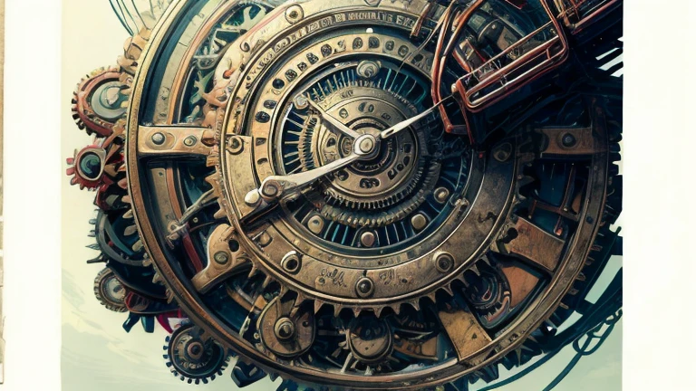 official art, unity 8k wallpaper, Super detailed, beautiful and aesthetic, masterpiece, highest quality, (zentangle, mandala, tangle, entangle), (fractal art:1.3) ,( 1 girl:1.4), very detailed, dynamic angle, cowboy shot, the most beautiful form of chaos, elegant, brutal designer, Bright colors, romanticism, Written by James Jean, robbie dowi antono, Ross Tran, francis bacon, Michael Mraz, Adrian's genius, Petra Cortright, Gerhard Richter, takato yamamoto, ashley wood, in the atmosphere, ecstasy of notes, Streaming notes are displayed,gear,レトロなgearやメカニズムが組み合わさったアンティークなメカニカルアート。Features a steampunk style design、The precision of gears and clocks is depicted.。