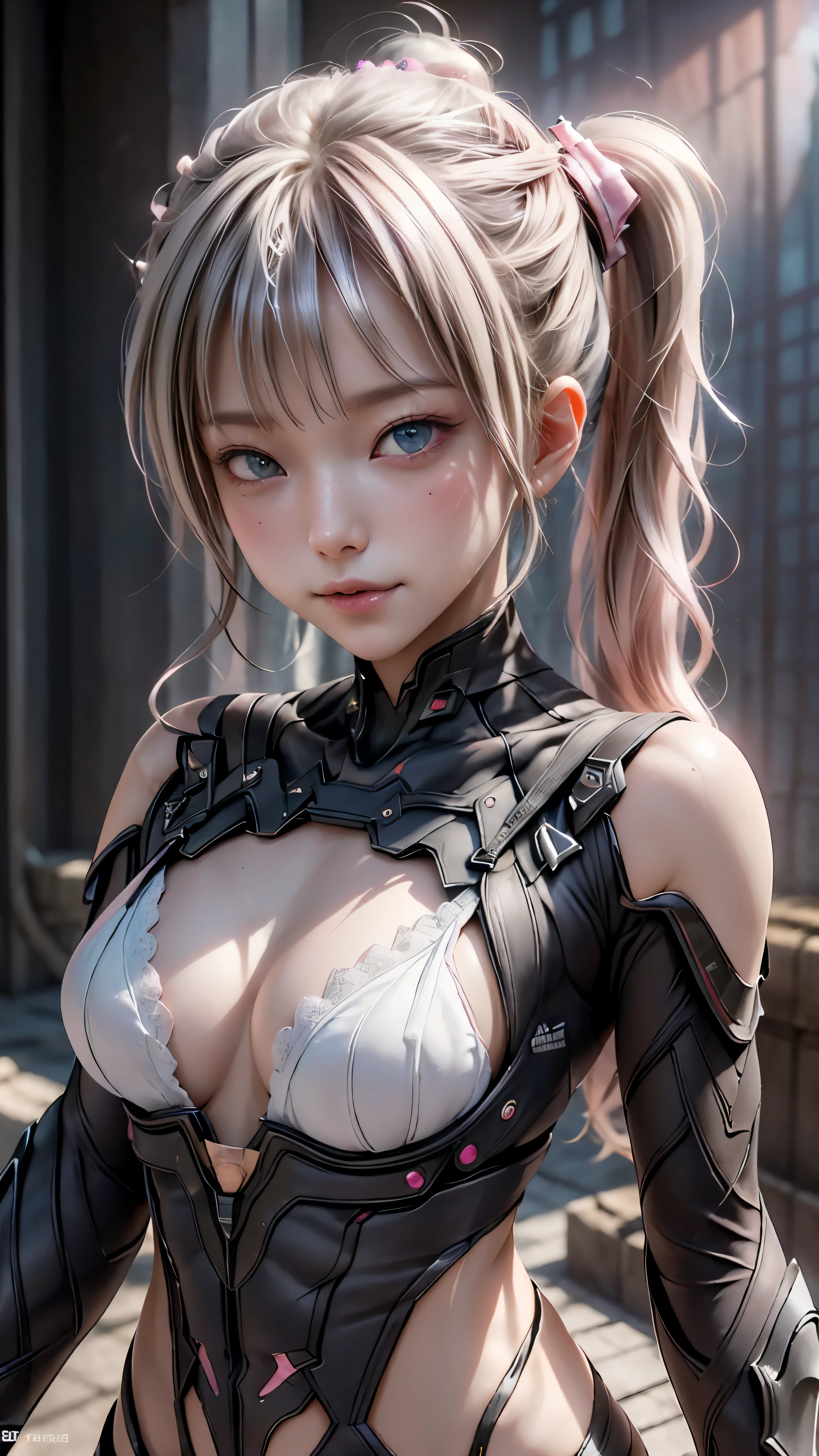 ((highest quality)), ((masterpiece)), (be familiar with:1.4), 。.。.。.3D, beautiful cyberpunk woman image,nffsw(high dynamic range),ray tracing,NVIDIA RTX,super resolution,unreal 5,scattered below the surface,PBR texturing,Post-processing,anisotropic filtering,written boundary depth,maximum clarity and sharpness,multilayer texture,Albedo and specular maps,surface shading,Accurate simulation of light-matter interactions,perfect proportions,octane rendering,two-tone lighting,wide aperture,Low ISO、White balance、Rule of thirds、8,000 students、(())(((White and pink clothes)))(((blonde)))