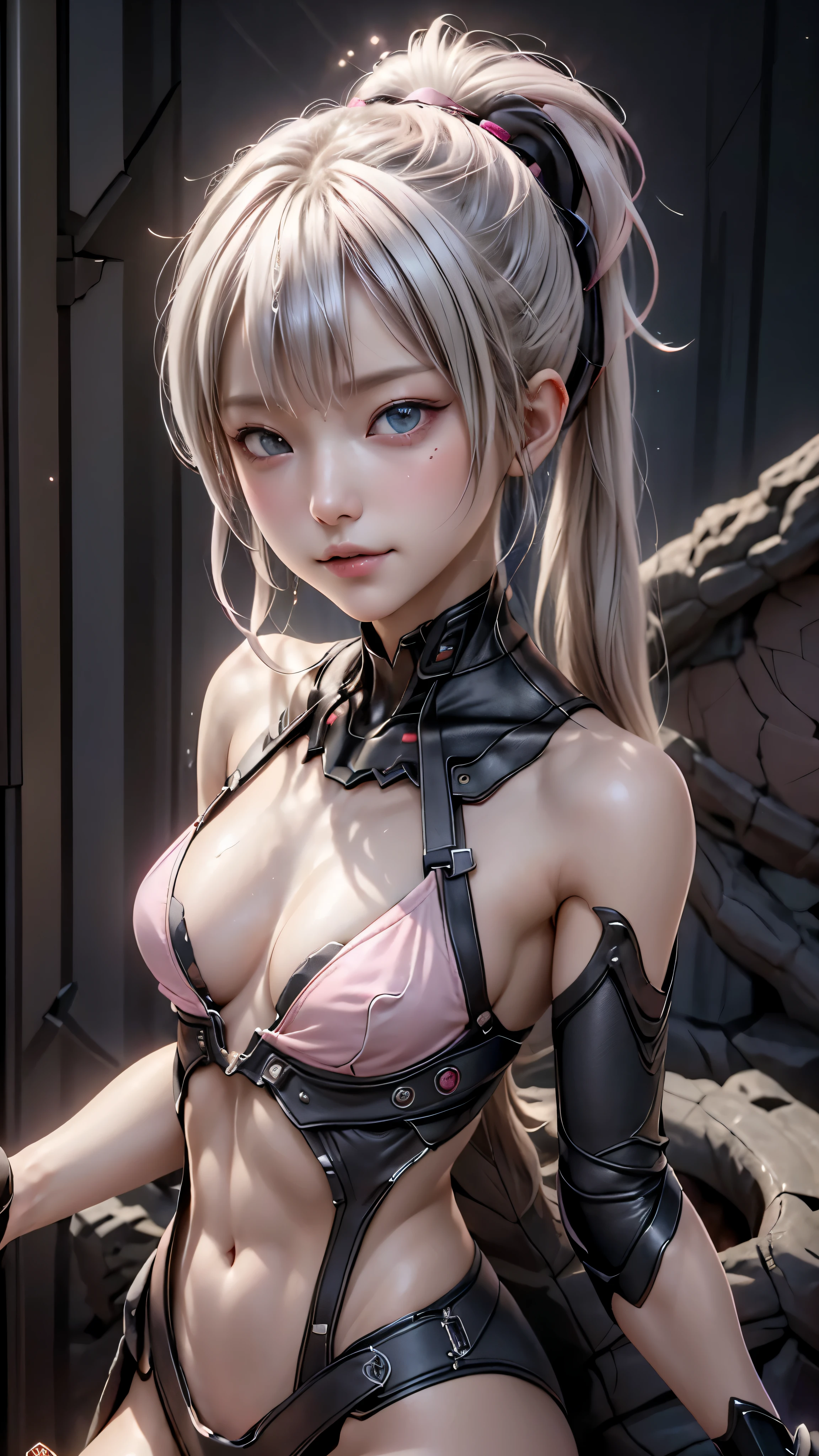 ((highest quality)), ((masterpiece)), (be familiar with:1.4), 。.。.。.3D, beautiful cyberpunk woman image,nffsw(high dynamic range),ray tracing,NVIDIA RTX,super resolution,unreal 5,scattered below the surface,PBR texturing,Post-processing,anisotropic filtering,written boundary depth,maximum clarity and sharpness,multilayer texture,Albedo and specular maps,surface shading,Accurate simulation of light-matter interactions,perfect proportions,octane rendering,two-tone lighting,wide aperture,Low ISO、White balance、Rule of thirds、8,000 students、(())(((White and pink clothes)))(((blonde)))