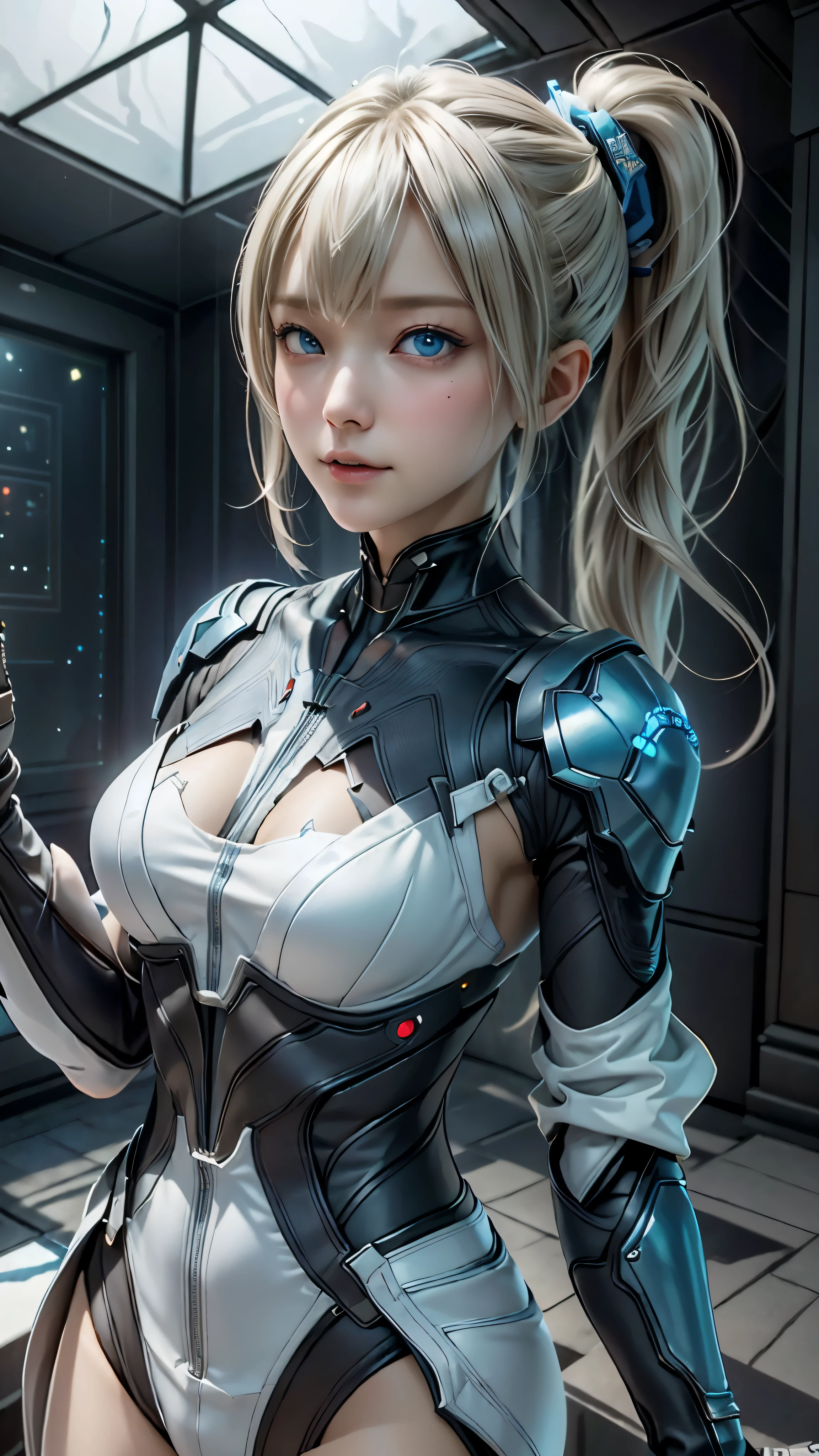 ((highest quality)), ((masterpiece)), (be familiar with:1.4), 。.。.。.3D, beautiful cyberpunk woman image,nffsw(high dynamic range),ray tracing,NVIDIA RTX,super resolution,unreal 5,scattered below the surface,PBR texturing,Post-processing,anisotropic filtering,written boundary depth,maximum clarity and sharpness,multilayer texture,Albedo and specular maps,surface shading,Accurate simulation of light-matter interactions,perfect proportions,octane rendering,two-tone lighting,wide aperture,Low ISO、White balance、Rule of thirds、8,000 students、(())(((white and blue clothes)))((blonde))