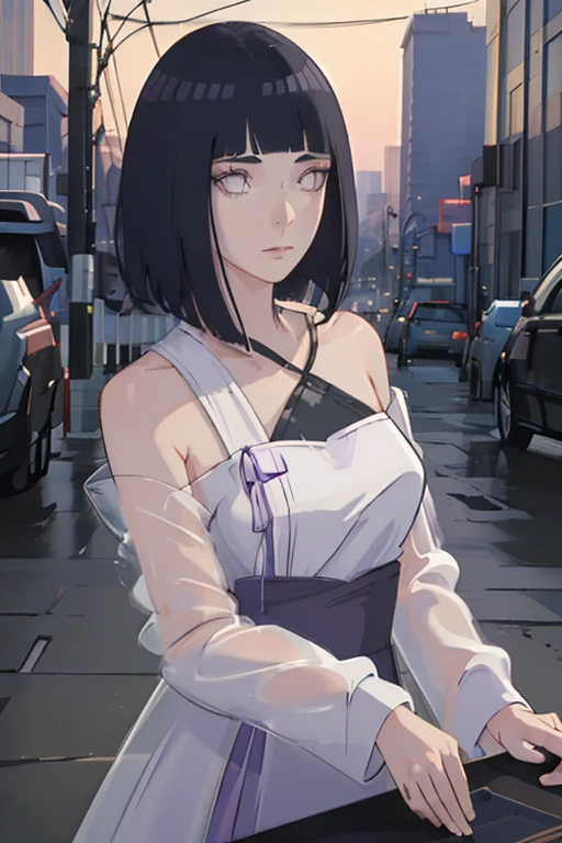 (exquisitely detailed CG, best quality, best lighting), an alluring woman in a black short dress with breathtaking purple eyes, standing tall with black hair, gazing over the stunning Tokyo skyline at night, masterpiece,best quality,ultra-detailed,very detailed illustrations,extremely detailed,intricate details,highres,super complex details,extremely detailed 8k cg wallpaper, caustics,reflection,ray tracing, 1girl:1.4), solo, alone,neon lights, detailed background, ((masterpiece)), absurdres, HDR, (Classic headshot pose), extremely detailed 8K wallpaper,cyberpunk city,masterpiece,highres,detailed manga illustration,