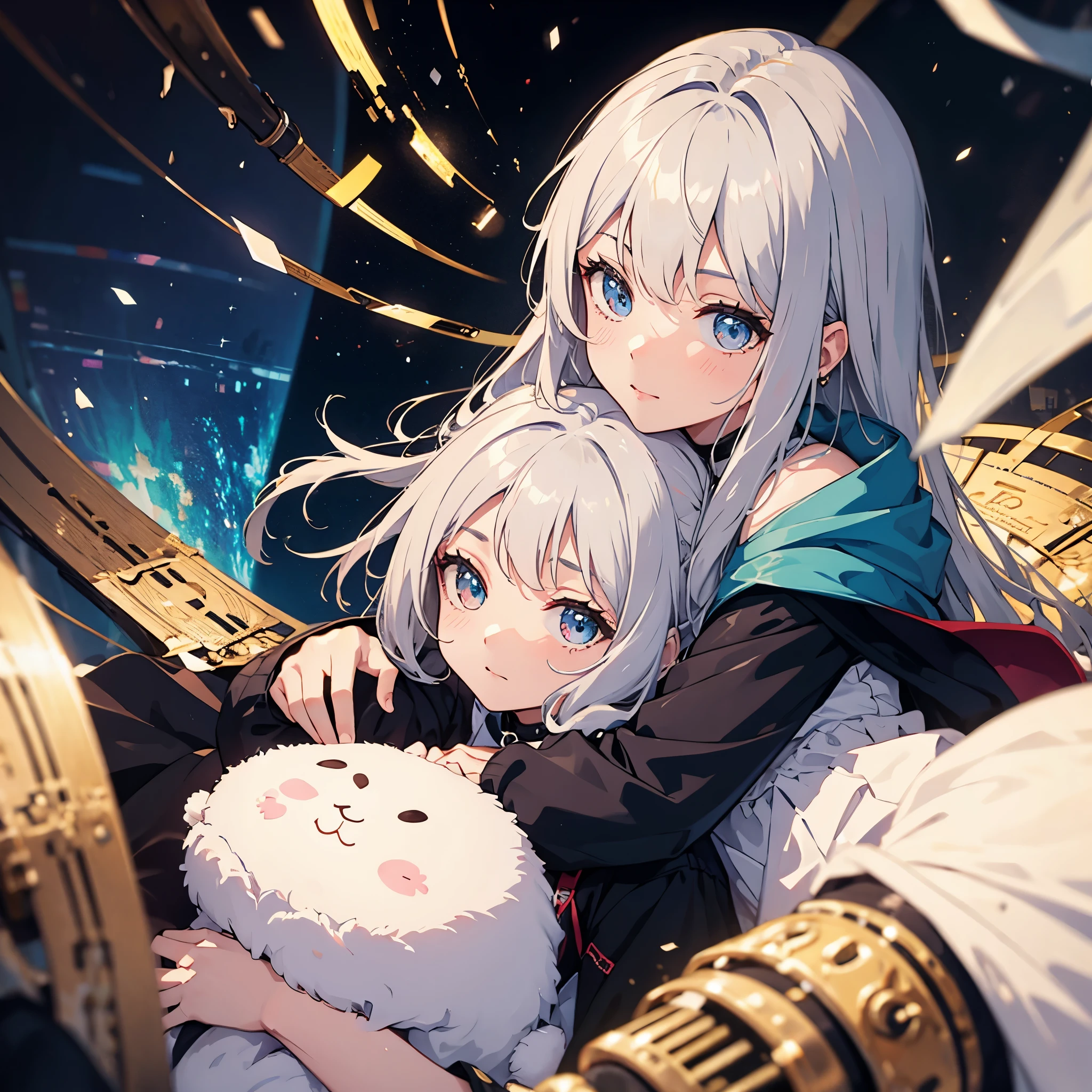 Bronya zaychik, silver hair, daughter (in her arms), cute