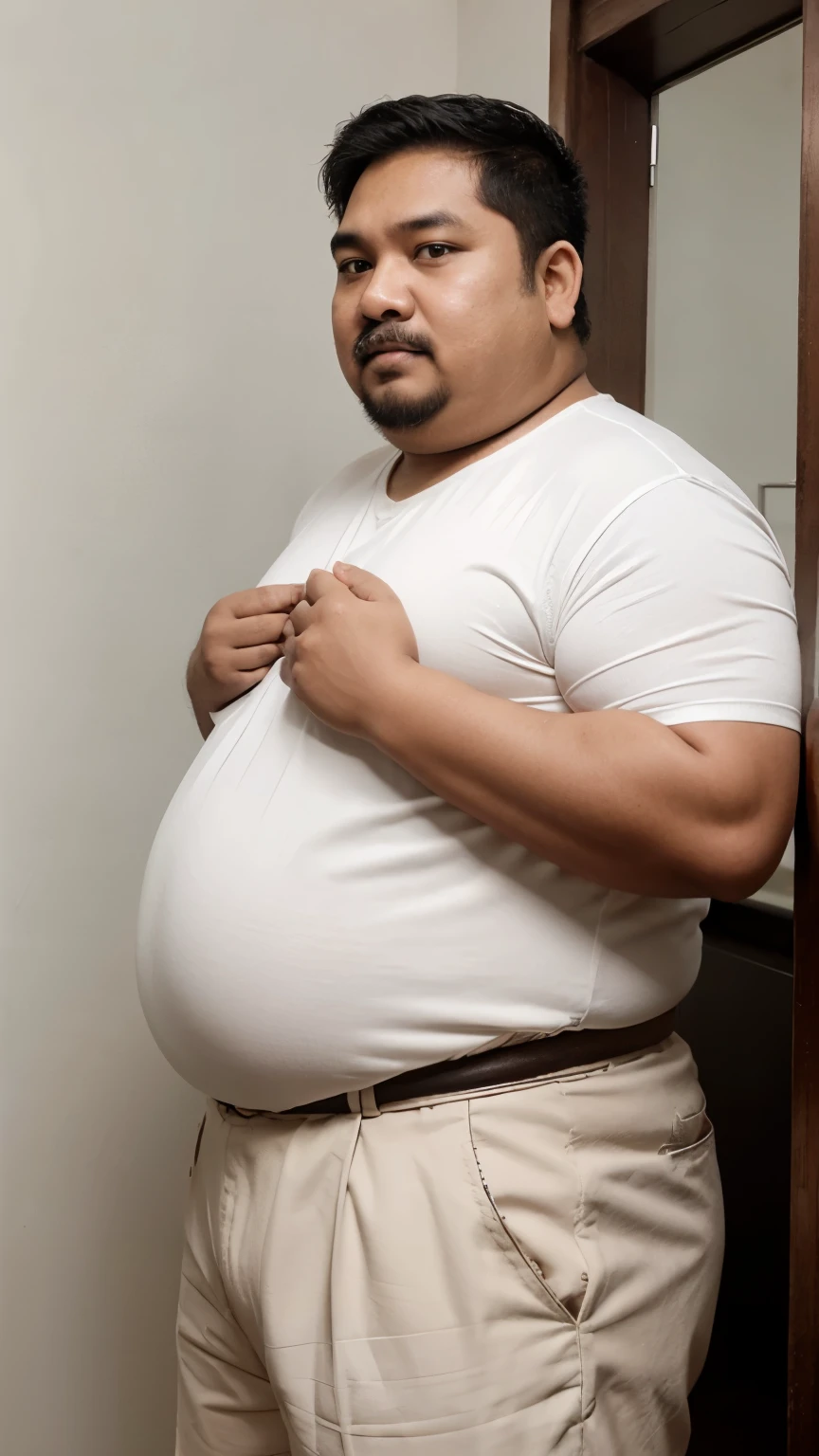 Detailed Belly Dynamic Image, apenas um umbigo na barriga, (Obra de arte), (extremamente complexo:1.3), (realista), Just chubby chubby, (((Daddy Chubby Bear gay weighing 197 kilos of body mass. he is gesturing with his hands towards the viewer ))), Just chubby chubby extremely thick thighs large belly chubby wearing suit jacket custom blazer, unbuttoned, tie, black socks, naked, wearing only white swim trunks, old black African man with smiling eyes, he is a truck driver, he is sitting in the car seat with the door open, wearing only red or white or yellow swim trunks, he is caressing himself with his hands down, touching his groin he is very sweaty feeling very horny and pleasure, masturbation in the car, table, high quality, highly detailed, intense scene, solid, Reality scenario, courageous, for a sexy and fat 50 year old bearded man, full of sweat, all over his body , plump, chubby Big belly, ((wearing suit jacket, custom blazer, unbuttoned, tie, black socks, naked, wearing only white trunks, old man)), dazed face, open legs, in the darkness, view from below, 60 year old truck drivers fat bodies, truck driver, messy and wavy hair, truck driver, wearing only yellow or white or red swim trunks, unbuttoned t-shirt, open t-shirt, in the middle, wearing an open red plaid shirt, large, strong body, belly, hair cut at the sides sides and spiked from above, Truck driver; Black pants with open zipper at the bottom,8K,Full body photography full body image