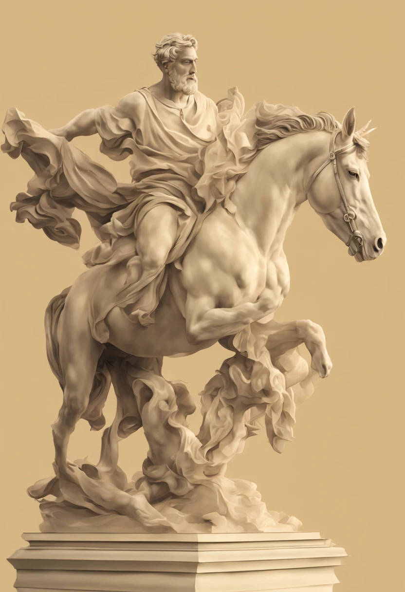 Viejo sabio abrazando a un unicornio, luz suave, Warm and golden tones, ternura, gentileza, in the style of Michelangelo, --ar 3:4 --v 6