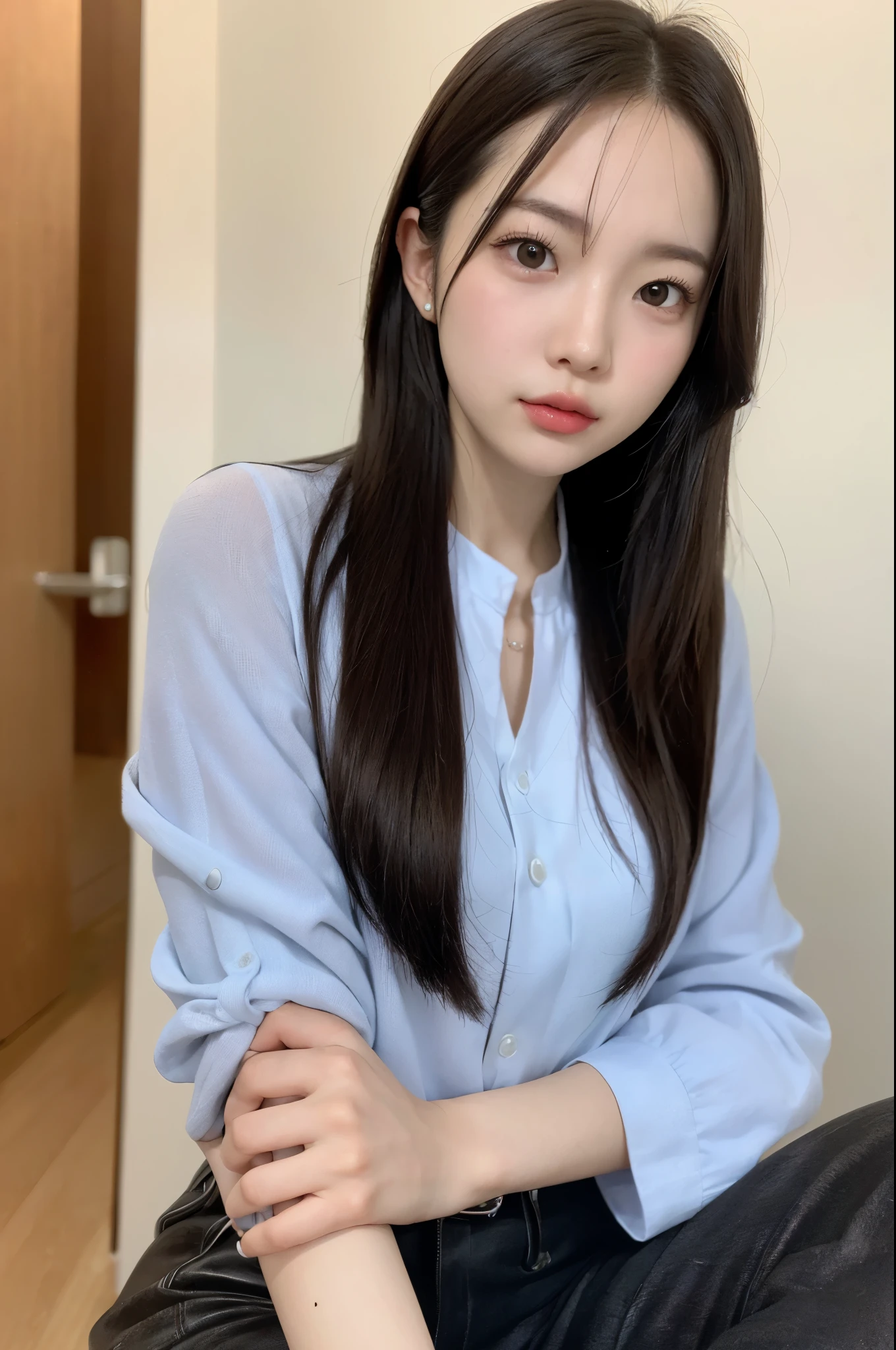 ulzzang-6500-v1.1, (RAW photo:1.2), (realistic), beautiful detailed girl, (genuine: 1.4), 1 female, Luxury hostess、