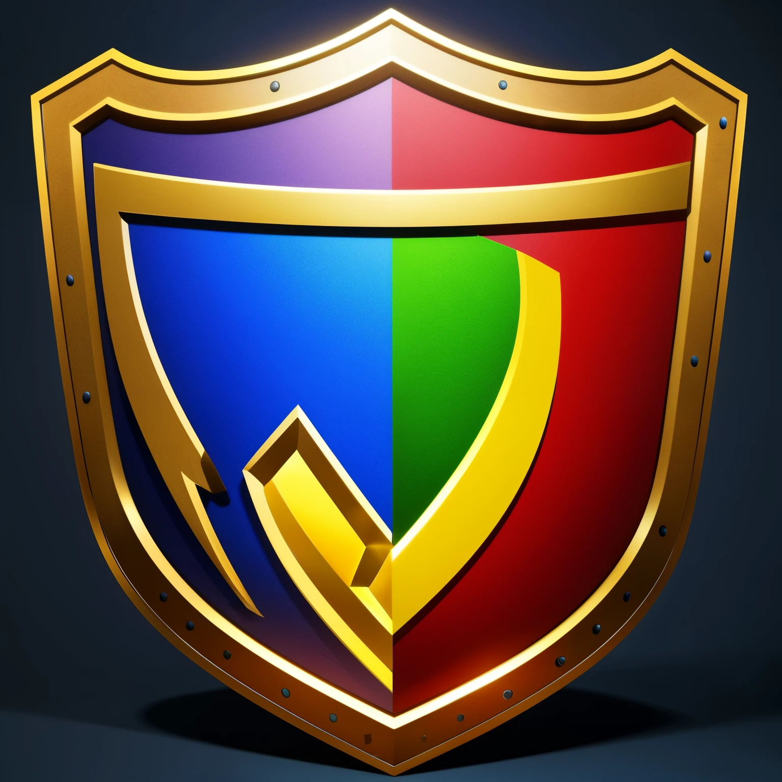 A vibrant cartoon-style shield logo with well-planned design and sophisticated resources, featuring defined contours and a strong texture, presented in a frontal perspective, rendered using the Leonardo style engine, Magic Alert v2, 2024x2024 pixels, Guidance Scale 7, offering a high-quality anime aesthetic with a strength rating of 1.9, S2.