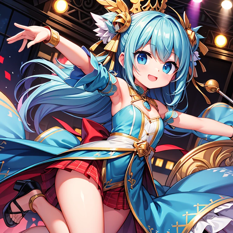 dancer,,Too exposed,Ornate decoration,smile,stage,