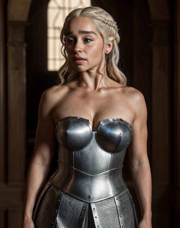 DAENERYS TARGARYEN, Gladiator dress, Full body shot,Mediaeval epic Battlefield background,erotic warrior costume, heroic looks, soft key light, detailed hairy armpits, victory pose, blood in sword,Standing bravely after battle,battle movie scene,cinematic colour grading,blood stains in dress,fought the battle dominantly, DAENERYS TARGARYEN PLAYED BY Emilia Clarke,Queen DAENERYS TARGARYEN,mature,milf, sexy mediaeval battle dress,gladiator woman,body,45 yo Woman,perky breast,alluring figure,big natural breast,mediaeval costumes,mediaeval queen dress,erotic costumes,lusty physique,((detailed face)), ((detailed facial featureinely detailed skin), pale skin,(in a highly detailed sexy mediaeval dress,soft natural light, (masterpiece) (perfect aspect ratio), (realistic photo), (best quality), (detailed) photographed on a Canon EOS R5, 50mm lens, F/2.8, HDR, (8k) (wallpaper) (cinematic lighting) (dramatic lighting) (sharp focus) (intricate), RAW photo, RAW photo, gigachad photo,8k uhd, dslr, high quality, film grain, Fujifilm XT3, extremely detailed,photorealistic, realistic,incredibly absurd, highly detailed, sharp focus,(Professional Studio Lighting),(Professional Color Grading), Edge Lighting,Dramatic lighting,Cinematic lighting,Lumen reflections, Soft natural lighting, Soft color, Photon mapping, Radiosity, (Beautiful eyes), (Detailed eyes),  (Detailed face), symmetrical eyes, sharp eyes, cold face, full body), (HIGH LEVEL OF DETAIL), (sweaty),large breasts, high detailed skin, uncharacterized texture, hyper detailed, realistic skin texture, armor, best quality, ultra high res, (photorealistic: 1.4) high resolution, detailed, raw photo, sharp re, by lee jeffries nikon d850 film stock photography 4 kodak portra 400 camera  F1.6 Lens rich colors hyper realistic texture dramatic lighting UnrealEngine trend in Artstation Cinestill 800, veins in the body, (body and fitness), perfect eyes, detailed eyes, detailed skin, clear eyes,