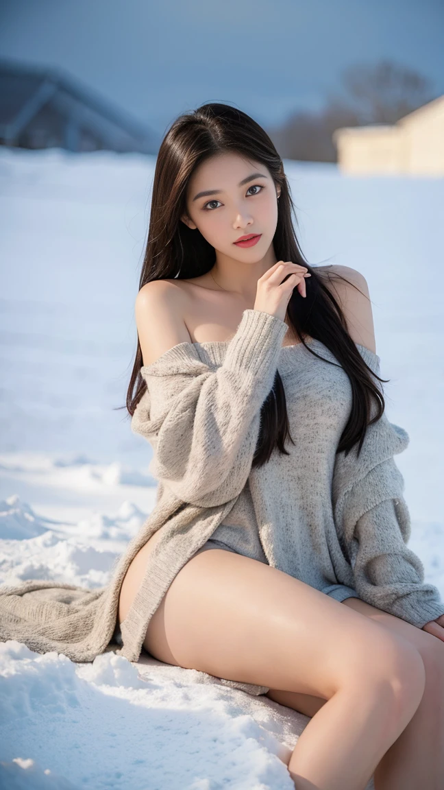 Beauty，big eyes，Snow-white thighs，，gorgeous，super wide angle，8K，nine-tailed fox