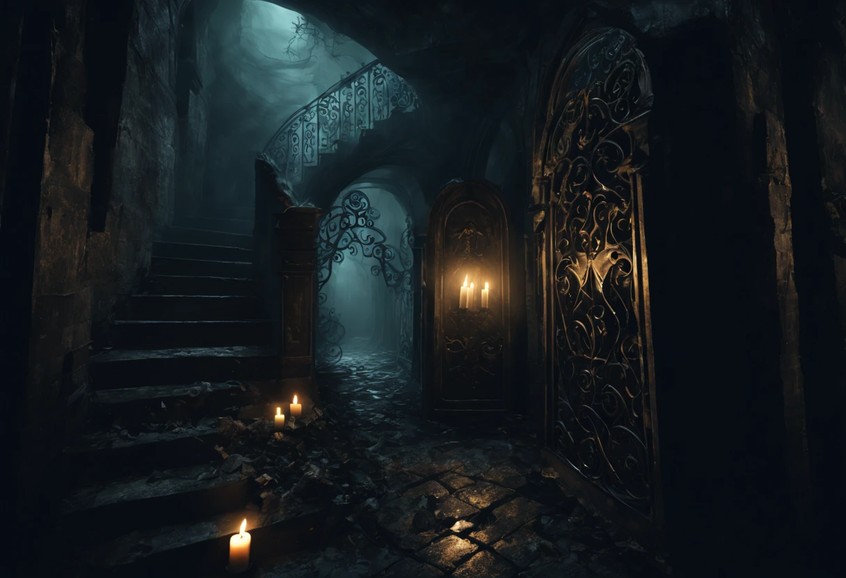 a creepy abandoned psychiatric hospital,(best quality,4k,8k,highres,masterpiece:1.2),ultra-detailed,(realistic,photorealistic,photo-realistic:1.37),eerie atmosphere,dimly lit corridors,sinister shadows,decaying walls,rusty metal doors,dusty furniture,disturbing graffiti,broken windows,echoing footsteps,haunting silence,distorted reflections,medical equipment covered in cobwebs,mysterious sounds from empty rooms,glass shards on the floor,blood stains on the walls,overgrown ivy creeping in through cracks,spooky vibes,old patient records strewn around,abandoned wheelchairs and beds,signs of forgotten lives,unearthly stillness,dark history lurking around every corner