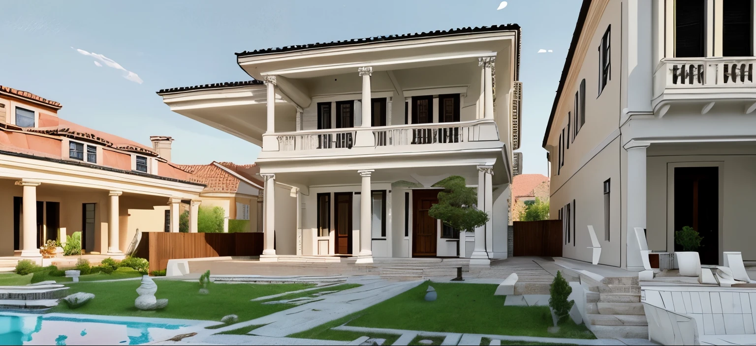 house with traditional classical architecture