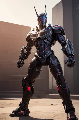 (best quality,4k,8k,highres,masterpiece:1.2),ultra-detailed,(realistic,photorealistic,photo-realistic:1.37),female autobot,red and black,optimus prime style,high-tech machinery,shiny metallic armor,cybernetic beauty,sharp edges and intricate details,fierce and confident expression,transforming mechanism,nano-particle paint finish,glowing LED lights,powerful stance,mechanical limbs,complex circuitry,energetic and dynamic pose,urban futuristic background,vibrant color palette,streamlined design,sleek and modern aesthetic,strong presence and charisma,heroic and fearless aura,precision-engineered parts,laser weaponry,highly articulated joints,sci-fi elements,technological advancements,transformer symbol on chest,intricate sculpting and molding,attention to proportion and anatomy,alien origins,robotic features,intense battle-ready energy,engaging and captivating composition,iconic and recognizable silhouette,immersive and cinematic atmosphere,unforgettable and visually stunning image.