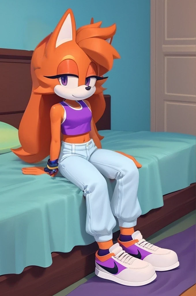 orange, flowy hair