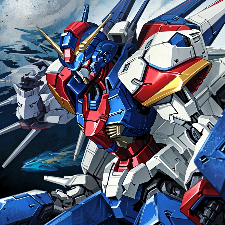 gundamSEED、navy blue mobile suit、dark blue robot、gundam
