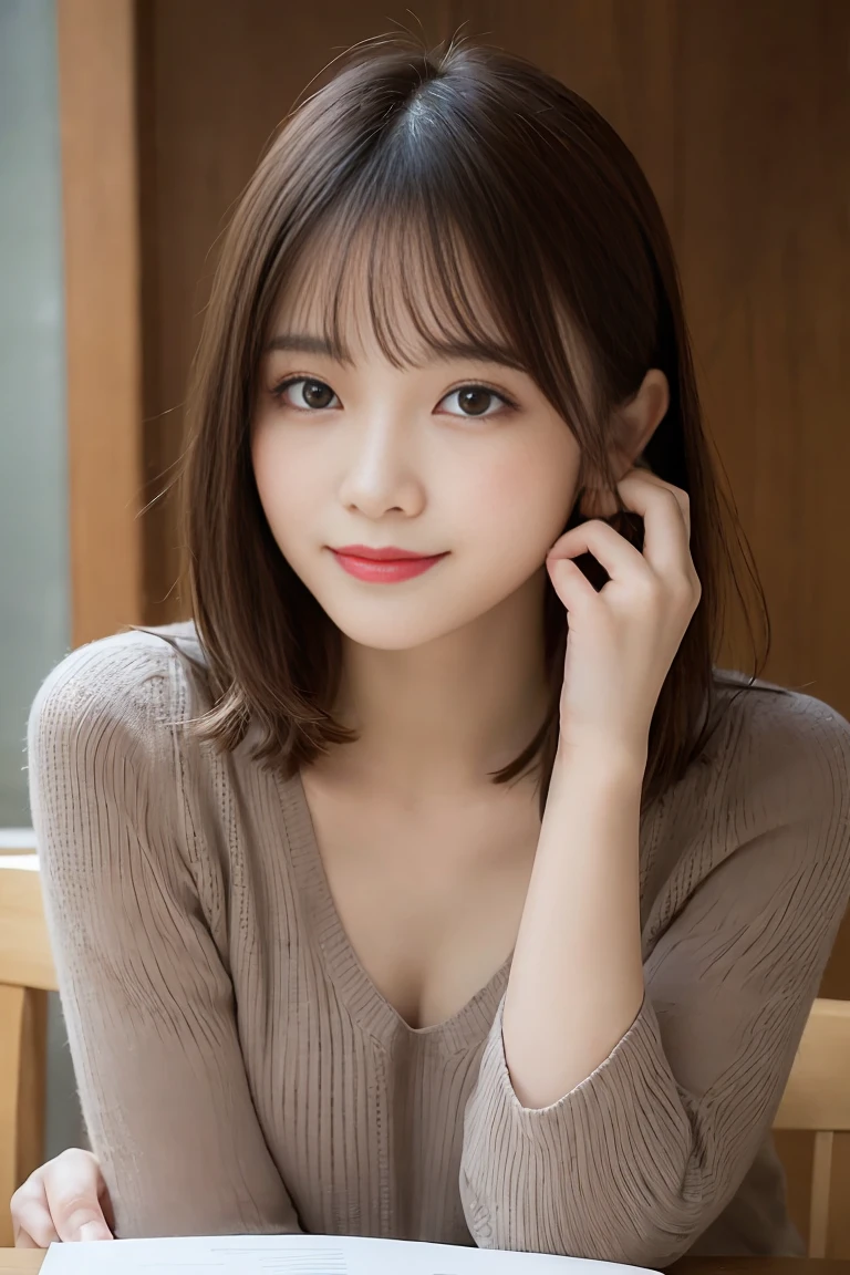 (highest quality,8K quality,masterpiece:1.3,),(超A high resolution:1.3,Photorealistic:1.4,Raw photo:1.2),(Ultra-detailed:1.2,Glowing Skin,Detailed skin:1.1),(Detailed face,Perfect Anatomy,Caustics:1.2),Rooms in the house,1 girl,cute,Japanese,22 years old,Japanese Idols,Natural brown hair,Curl short hair outward,cute目,Natural Makeup,blouse,skirt,Laughter,Looking at the camera,On the face,Face Focus,Professional Lighting,Natural soft light,bed