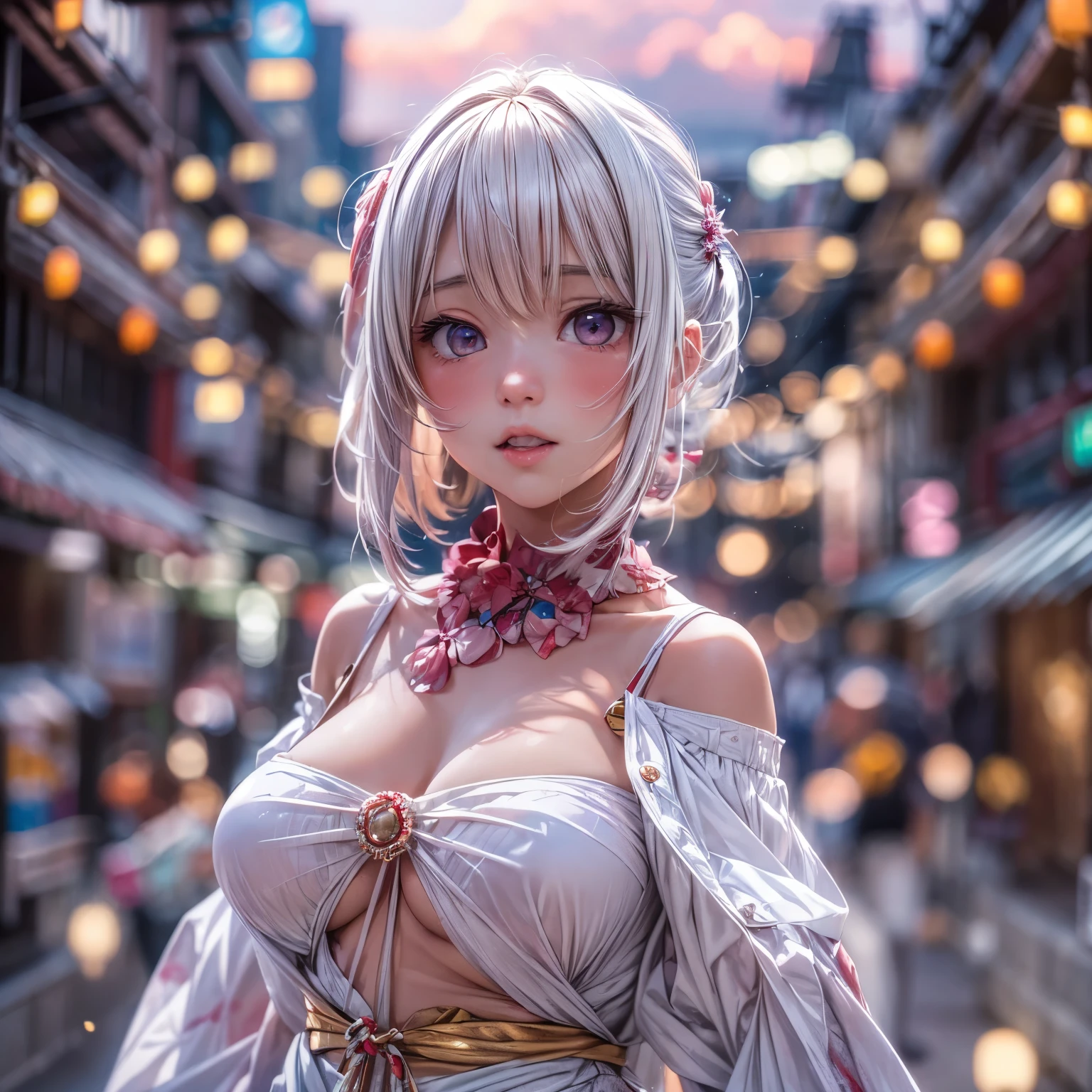 ((NSFW:-0.95)), (((nipple:-0.9))), ((Acutance:0.85)), (((from below)), The Sky takes up more than third of the composition ) . The background is the downtown area at (Twilight:1.4), (((Red-dyed clouds above hed:1.3))), { (many colorful Lights:1.2) | lens flare | Burning | heyz | (luminous Particles) | Mystic sight } . (Masterpiece:1.2) of professional Analog photo with Hasselblad, (((realistic and photorealistic with touch of rawness:1.37))), physically-based 3D rendering with ultra-detailed. ( A KAWAII girl in ((WHITE Fundosh:1.2, at Hakata Gion Ymakasa Festival ))) . (((Exposed:0.5, bokeH))), Assfocus and she looking ahead .