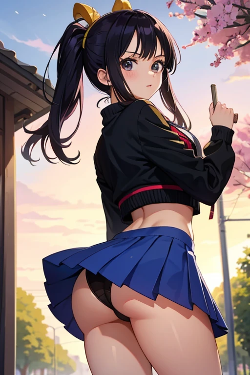 Beauty、university student、university campus、one piece、Tight Skirt、panty visible、meaty、turn your butt