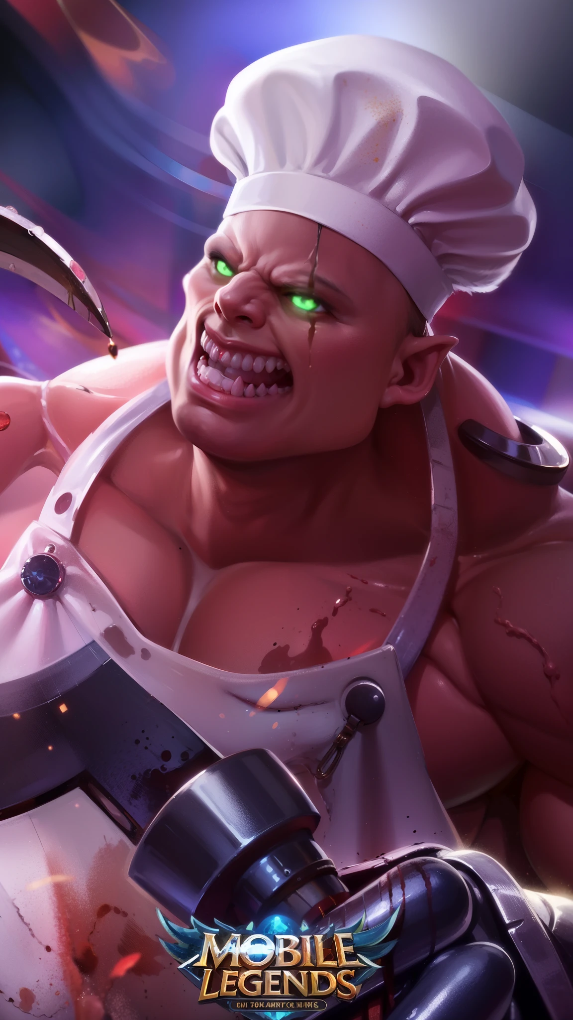 masculine male, masterpiece, ((perfect eyes)) best quality, (semirealism:1.9), beautiful lighting, (extremely detailed CG unity 4k fhd wallpaper), High Detail, Sharp focus, dramatic outdoors,40 years old, brown short hair, blue eyes, smile, Boy with two big horns, big earrings on ears, elf ear, red eyes, Thick eyebrows, evil smile, grinning,red body, red face, Burning skin, yellow diamonds glistening on chest, burning red skin,golden robe behind, big white belt , 8k , realistic, scary.