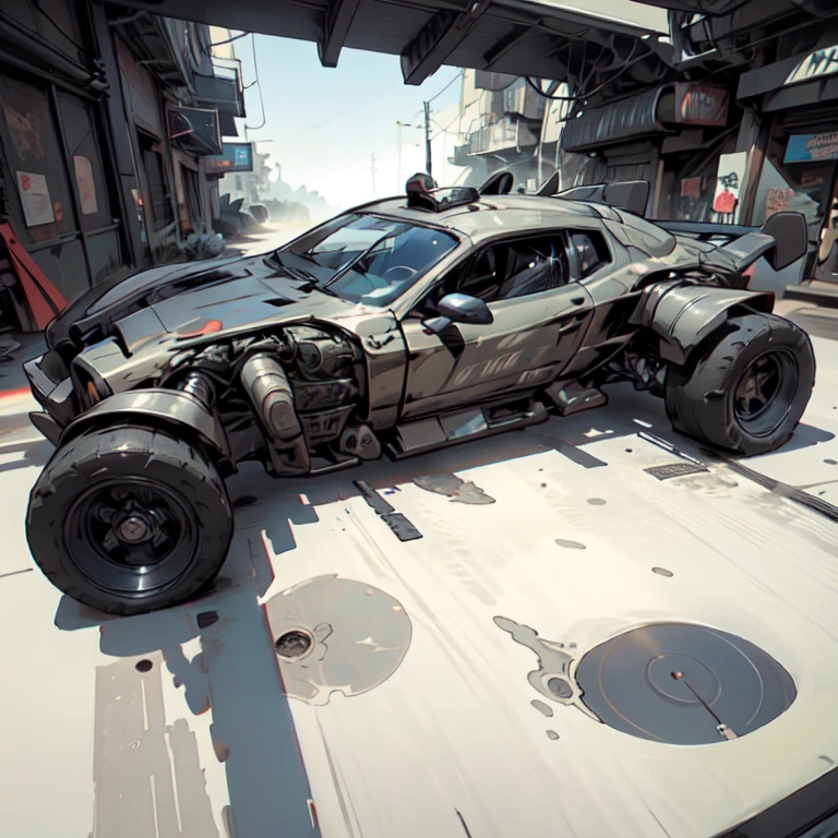 Cool sports cars - post-apocalypse, cyberpunk. Geometry. Highest quality, masterpiece. Image of sports cars. 3D rendering, visualization of a composition from complex fractals. Fantastic composition. Scenery for a science fiction film. Stylization Anime, cyberpunk, comics. The image is stylized as a hand-drawn comic book. Clear graphic outline, color fill. Depth of colors, warm light, cold shadows. Technological forms, cybernetics, electronics, wires. High image quality, 8K | Ultra HD | Full HD, cinematic comic book, 3D _in comic style - linear stroke, color fill, high-quality stroke - a masterpiece, TOP computer graphics ART. 8K, dark lighting, strong shadow. (vivid, anime, comic, creative, sharp focus, 8K).

