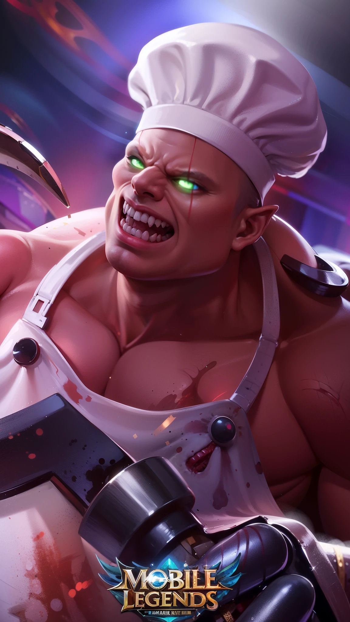 masculine male, masterpiece, ((perfect eyes)) best quality, (semirealism:1.9), beautiful lighting, (extremely detailed CG unity 4k fhd wallpaper), High Detail, Sharp focus, dramatic outdoors,40 years old, brown short hair, blue eyes, smile, Boy with two big horns, big earrings on ears, elf ear, red eyes, Thick eyebrows, evil smile, grinning,red body, red face, Burning skin, yellow diamonds glistening on chest, burning red skin,golden robe behind, big white belt , 8k , realistic, scary.