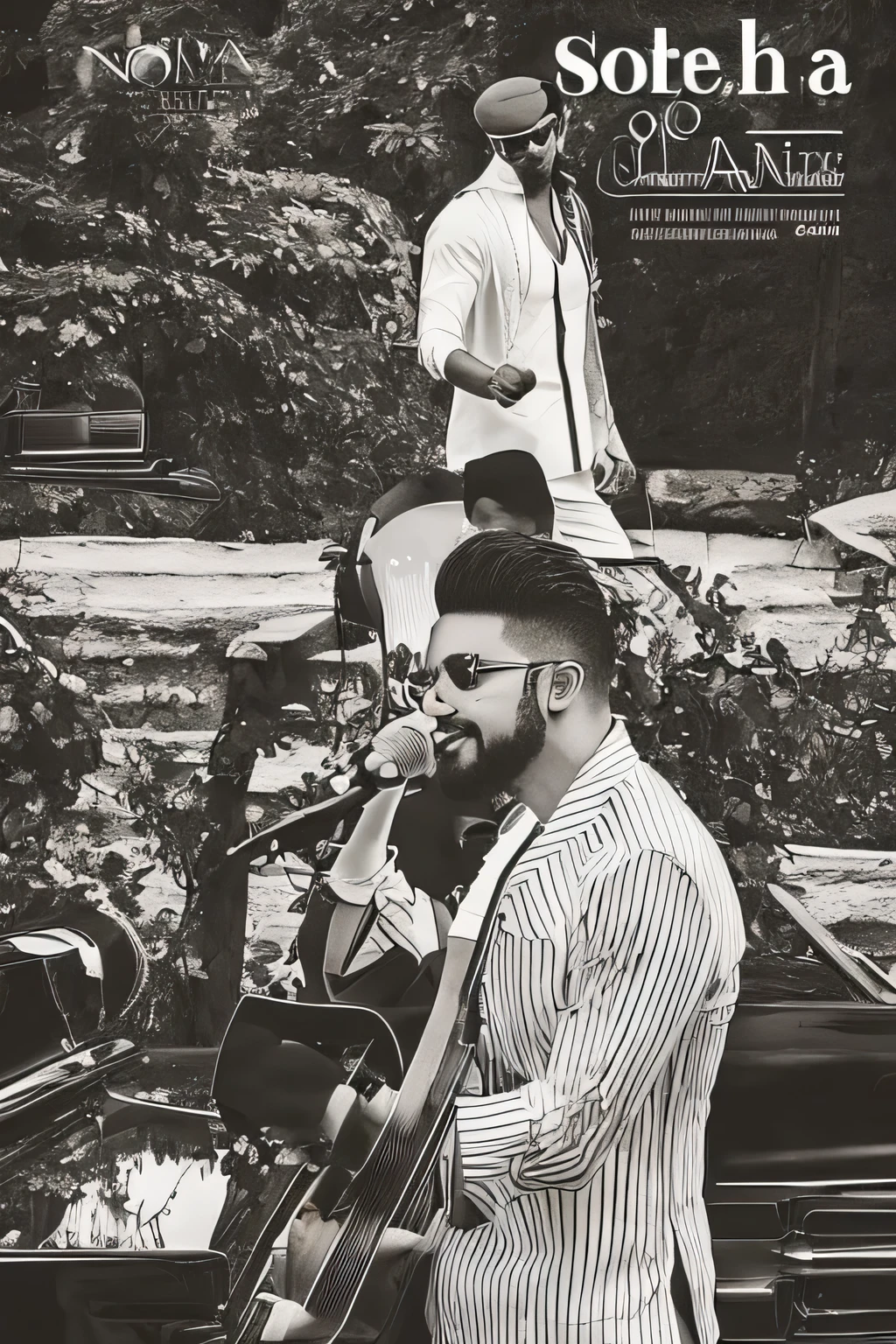 Créer l&#39;image d&#39;un chanteur de salsa charismatique en espagnol. Cet artiste est passionné de musique et se démarque par sa capacité vocale exceptionnelle.. Sa présence sur scène rayonne d&#39;énergie et d&#39;enthousiasme, et sa connexion avec le public est palpable. En plus de son talent musical, Ce chanteur est profondément engagé à transmettre des messages positifs et significatifs à travers ses paroles... Sa musique est un reflet de joie, amour et espoir, et son objectif est d&#39;inspirer et d&#39;élever l&#39;humanité avec chaque note qu&#39;il chante. Imaginez son apparence physique, son style unique et la passion qui le pousse à créer une musique qui marque durablement le cœur de ceux qui l&#39;écoutent.