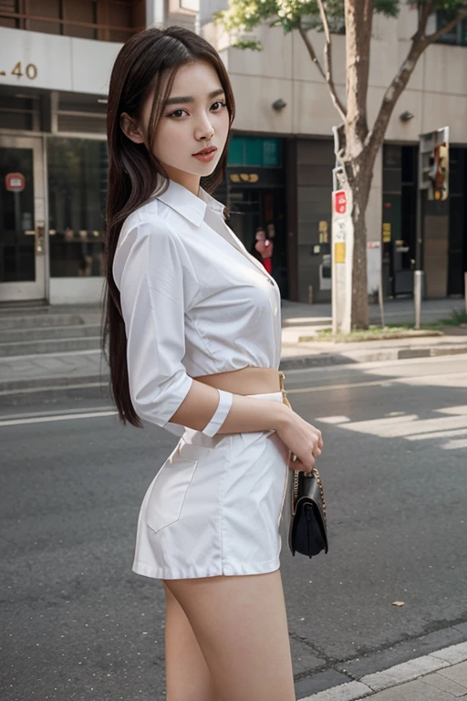 Charming Youth: An Average Height Korean Woman Captivates in Her Erotic  Uniform, Dazzling with Elegant Beauty and Confident Attitude, Capturing the Essence of Korean  Style.