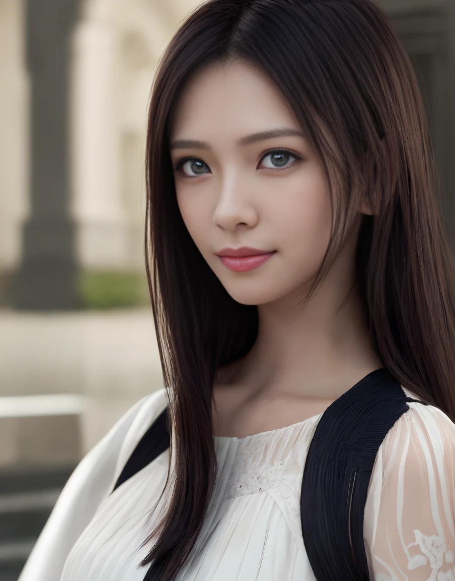 (8K, of the highest quality, masutepiece), (A hyper-realistic, Photorealsitic), top-quality、 smooth and beautiful, incredible detailing, Beautiful eyes, of the highest quality, Official art,detaileds, hight resolution, Super beauty, extremely detailed eye and face, Shy、A slight smil