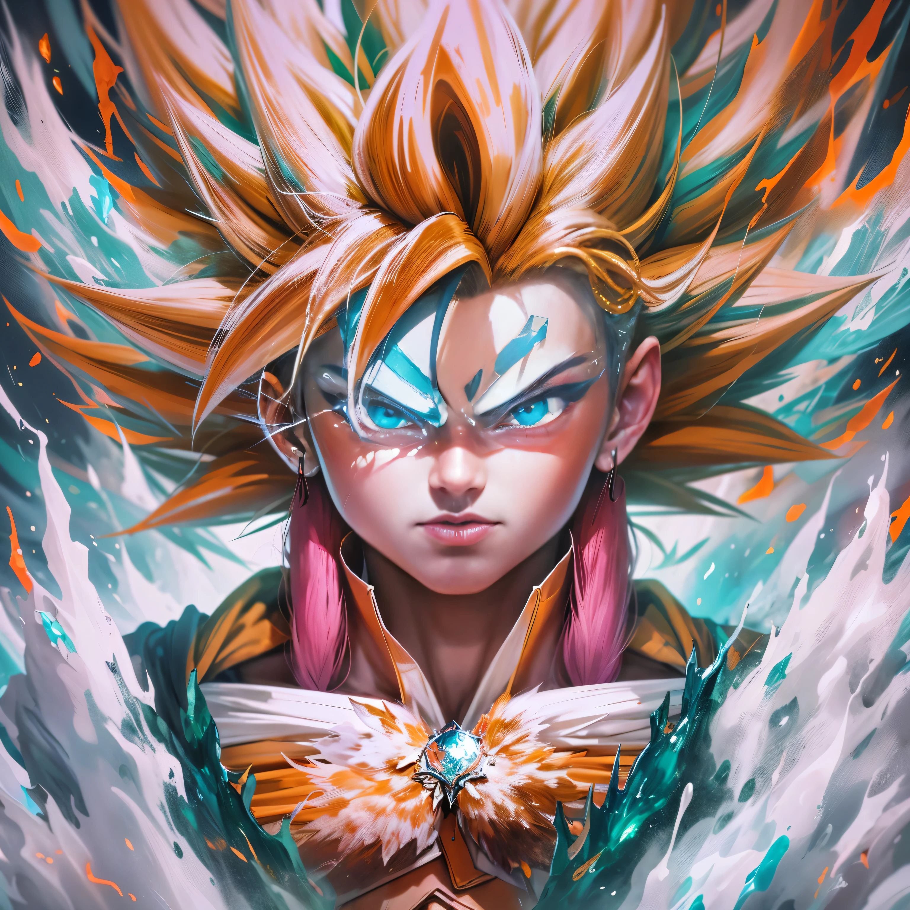 Immersed in his Super Saiyan transformation, Goku presents himself in an extraordinary visual spectacle. The wings of this magical entity reveal a unique fusion between ice and fire, exibindo tons de branco gelado e vermelho brilhante. Cada detalhe intricado desenha uma coreografia encantadora de elementos contrastantes, providing a visual experience that is simultaneously fascinating and mesmerizing. This magnificent portrait not only captures the ephemeral beauty, but transcends nature itself, inviting you to explore the harmony of opposites present in every minute of a brushstroke.