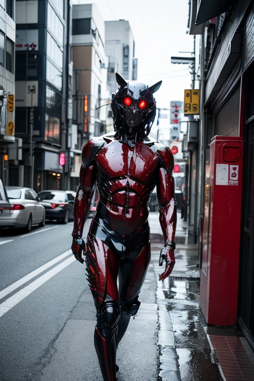 1kaijin, full_body,  solo,  red_eyes, no_humans,  outdoors,  street,  city, cars, people,
robot, rock head, weapon, molten_rock, glowing, 
<lora:kaijin_v1_mix:1>
(masterpiece,  best_quality:1.3), (realistic:1.3), photorealistic,