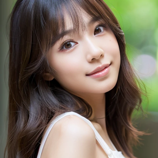 ((cute Thai girl)) 、Beautiful Thai girl、1 girl in、age23、Highly detailed facial and skin texture、hyperdetailed face, Bob wavy hair, ultradetailed eyes、teak、teakを塗ったピンクの頬、close-up of woman、bustup、frontage、cute little、smooth white skin、Transparent skin texture、))、(dark brown hair、bangss)、Looking at the camera、Beautiful Women in Perfect Style:1.4、Thai models、Young gravure idols、若いcute littleグラビアアイドル、Realistic Young Gravure Idol、sophisticated gravure idol、((top-quality、in 8K、masterpiece:1.3))、(4K、RAW Photography、top-quality)、(reallistic、フォトreallistic:1.37)、Place a person across the screen、natural soft light、upper body and head、refinement