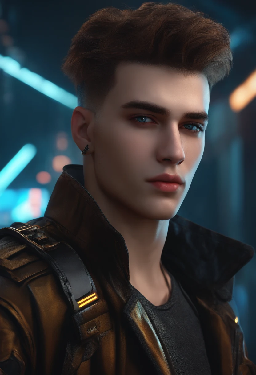 Change background cyberpunk handsome boy, realistic face,8k ultra realistic