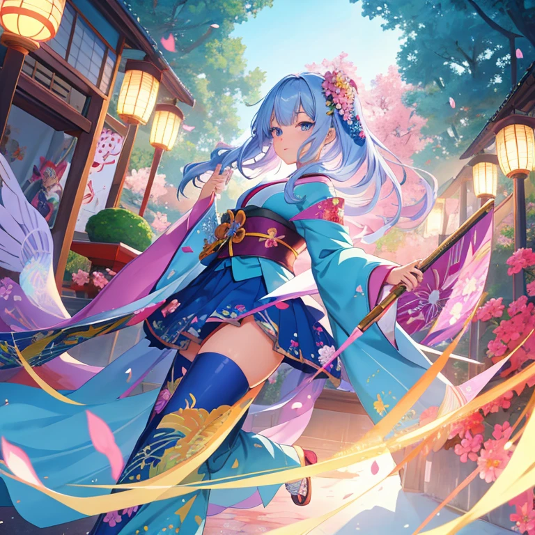 anime girl with flowers in her hair holding a scale of justice, japanese art style, detailed digital anime art, beautiful anime artwork, anime styled digital art, pixiv, clean detailed anime art, high detailed official artwork, digital anime illustration, beautiful anime art, anime illustration, a beautiful artwork illustration, detailed anime artwork, digital art on pixiv, pixiv contest winner