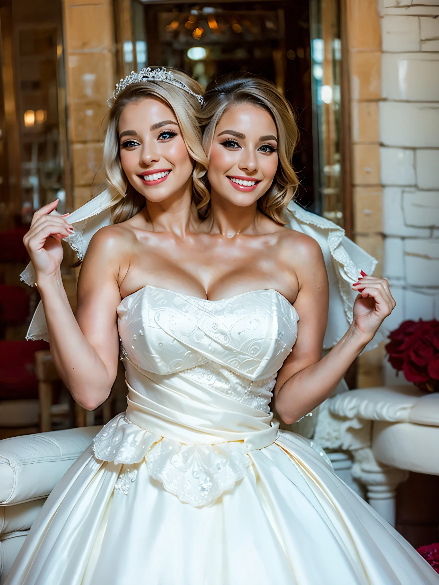 (((8k))), ((best quality)), ((masterpiece)), ((very high detailed)), ((imagine a very high detailed cult where a son marries his mother by religious practice , they are united as both mother wife and son husband, mother and son are bound to marry each other to reproduce :1.6)), ((son and mother as a couple portrait)), ((Marilyn Monroe as 34 year old ultra sexual angelic horny and incredibly gorgeous supermodel mothers bride walking with their son in a bridal march)), ((danish and Norwegian mixed)), (((seductive smile))), ((diamond pussy ring:1.5)) (thin waist), ((slutty make up)), ((bright crimson lips)), ((diamond covered bridal vale)), ((in church bridal march)), ((holding a diamond studded white flower bouquet in hand)), ((walking towards the camera)), (( holding diamond bridal bouquet in hand)), ((must have sparkling diamonds waist chain)), ((perfect belly button)), ((diamond belly button piercing)), (((varying facial features))), (((must be completely naked always))), ((very sexualised)) (very long silver hair), ((sparkling white diamond crowns)), ((naked vagina exposed)), (erotic voluptuous bodies), ((silver glistening pale skin)), ((sparkling Diamond thigh highs)), ((sparkling white diamonds waist chains)), ((sparkling white diamonds very long neck chains)), ((all white church)), ((all white interiors)), ((ultra realistic)), ((real life)), ((high resolution)), ((ultra realistic)