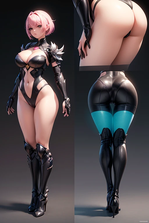 (same characters, front, side, Back), Simple Background! , (full body lesbian), In the center of the screen, Realistic texture, detailed lighting, Delicate shading, Exaggerated hair, , 3 beautiful eyes, big eyes with pink-green gradient, chib, Fluorescent translucent, rich and colorful, exquisite lighting。.3D, The art of math, translucent plastic bubblegum, Close-up cleavage, 。.。.3D, super detailed, Generate front view, side view, Rear view 3 view, frameless, c4d, Render by Octane, mixer, Full body female love, Detailed plastic material,