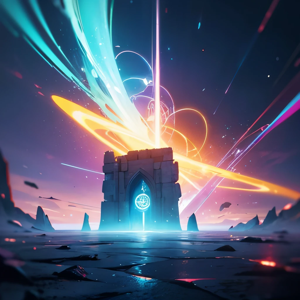 depth of field, cinematic lighting, motion blur, chromatic aberration, ray tracing, anime, 8k, super detail, best quality, 1080P, HD, 4K, 16k, UHD, HDRI. A mystical portal stands as a convergence point between worlds, its ethereal energies swirling in a mesmerizing dance of colors. The portal's edges seem to be made of liquid light, casting an otherworldly glow in the surrounding area. Arcane symbols and runes adorn the portal's surface, hinting at the intricate magic required to maintain its existence.