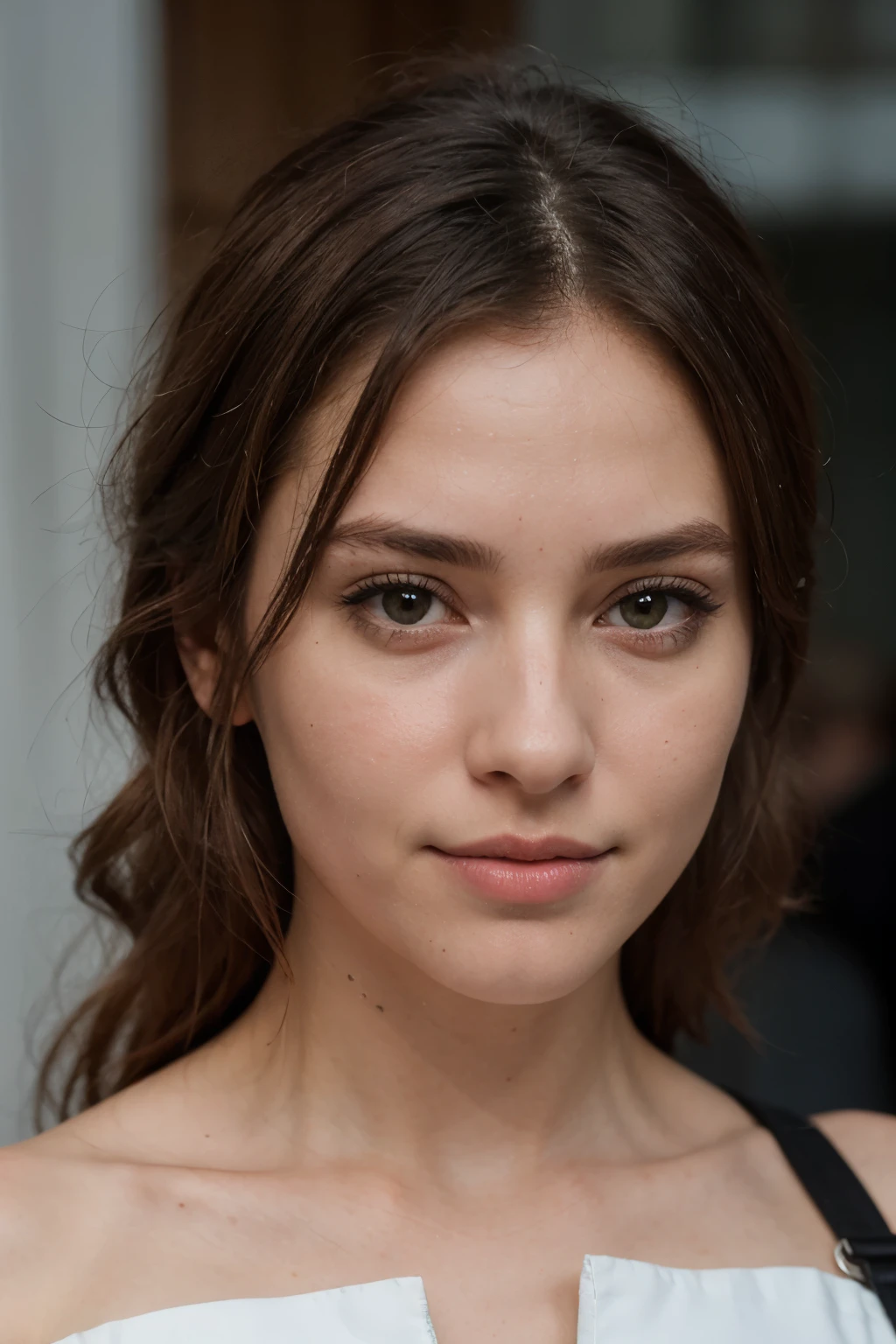 Breathtaking cinematic photo of a 30 year old girl with braune Haare and braune Augen, Happy, happy expression, geschlossenen Mund, Nice lips, Komplizierte Details, shallow depth of field, Sehr detailliert, Hohes Budget, epischer Hollywoodfilm, beautiful, Meisterwerk, award-winning, Fachmann, Sehr detailliert, detaillierte Hautstruktur, (Blush: 0.5), (Goose flesh: 0.5). (the most Nice woman in the world) (braune Haare) (Kurzes lockiges Haar, Wildes Haar, stilvoller Schnitt) schmales Gesicht, thin nose, Nice, very Nice, perfekt face, schlank body (schlank), (braune Haare) (braune Augen ) (White skin) Nice body, Westwand, predatory eyes, pinke Lippen, dicke Oberschenkel. Full body, westliche Niceheit, thin nose, Nice, perfekt, ((best quality)), ((Ultra resolution)), ((fotorealistisch: 1.4)), (Komplizierte Details), perfekt face, bilden: 1.5 , klares Gesicht, Gesichtsdetails. Vorderansicht ((Uniform, tactical costume, Agent costume, Spion))