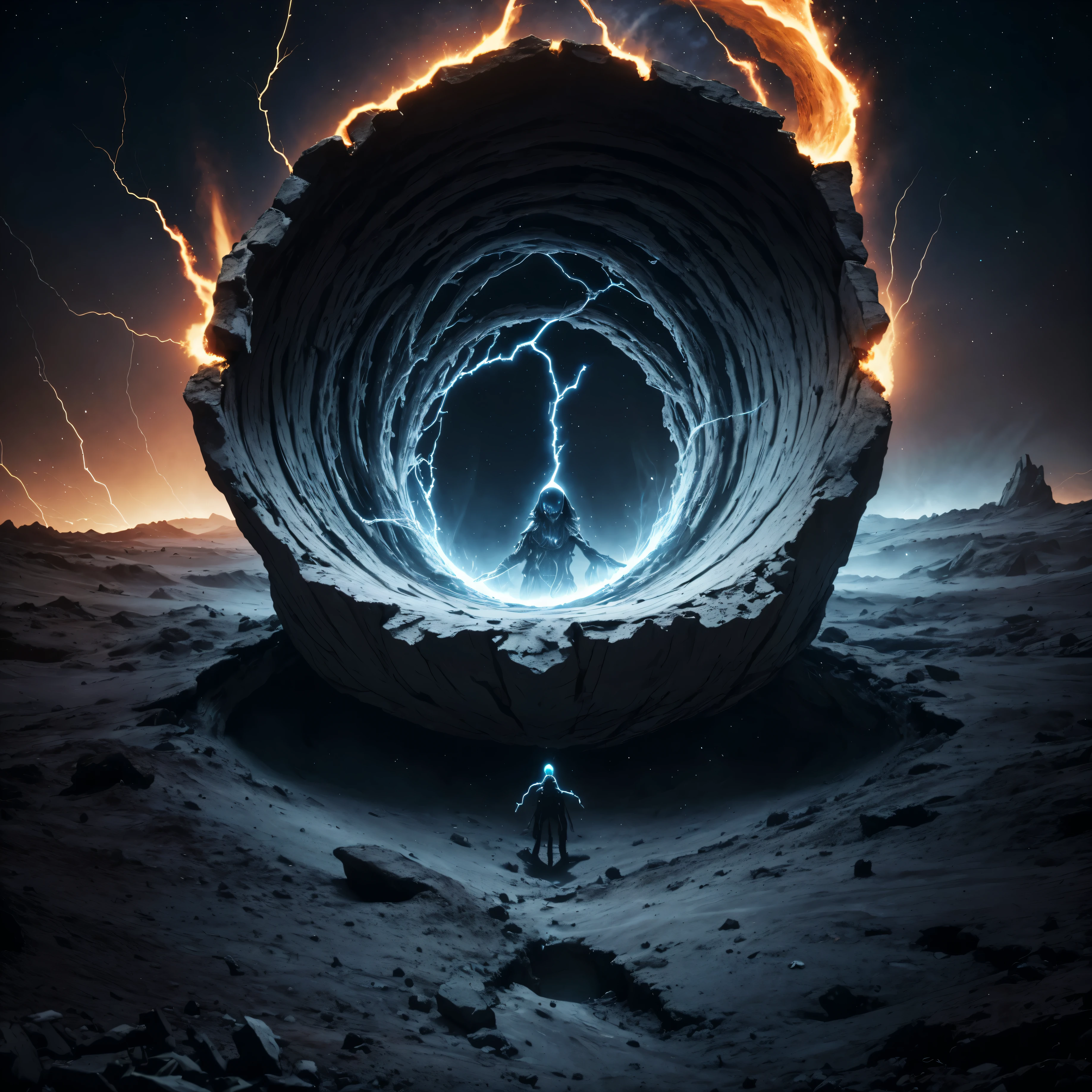 A god shaped hole.
The barren desolation of a fallen and failed creation.
You see the light of long dead stars.
Your existence is nothing but an echo of a dying god's screams.
The unseen converges. Surrounds you. And it tightens like a noose.