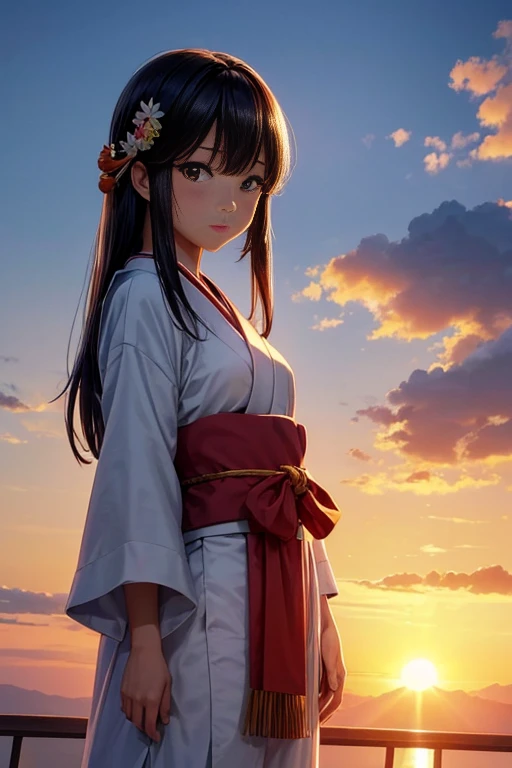 "(best quality,lifelike:1.37),Japanese cartoons,girl standing in front of the sun,Sunset,selected Japanese cartoons stills,Japanese cartoons opening scene,gorgeous Sunset!!,screenshot from the Japanese cartoons 'Heilang',Miao Xiangsu,enjoying the Sunset,Japanese cartoons movie stills,opening scene,with the Sunset,Animated movie screenshots"