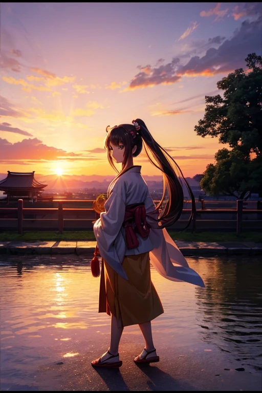 "(best quality,lifelike:1.37),Japanese cartoons,girl standing in front of the sun,Sunset,selected Japanese cartoons stills,Japanese cartoons opening scene,gorgeous Sunset!!,screenshot from the Japanese cartoons 'Heilang',Miao Xiangsu,enjoying the Sunset,Japanese cartoons movie stills,opening scene,with the Sunset,Animated movie screenshots"
