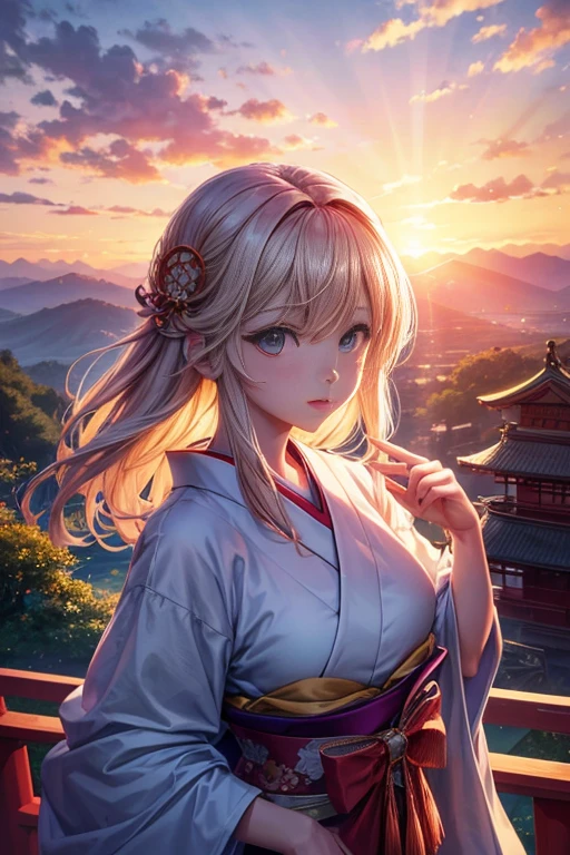 (best quality,4K,8k,high resolution,masterpiece:1.2),Super detailed,(actual,photoactual,photo-actual:1.37),bright colors,High Density Imaging Review,ultra high definition,studio lighting,Beautiful and delicate eyes,Beautiful and delicate lips,Extremely detailed eyes and face,long eyelashes,landscape,Japanese cartoons,beautiful peaceful scene in Japanese cartoons style,Sunset lighting 8K,gorgeous Japanese cartoons landscape,primetime cinematography,beautiful photography,Sunset lighting, mountains in the distance,sunset and a few clouds,beautiful Japanese cartoons scene,Japanese cartoons landscape,Japanese cartoons beautiful peaceful scene,high resolution,Super fine details,actual portrait