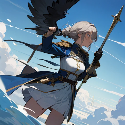 Une Valkyrie impétueuse et guerrière, maniant une épée géante avec une force redoutable. Son cri de guerre est capable de fendre les cieux.