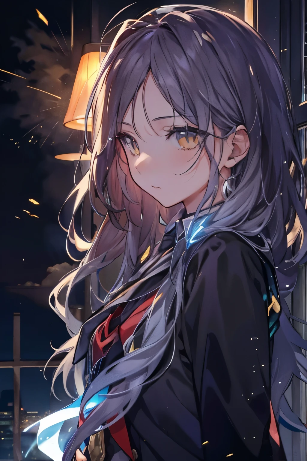 (real:0.2)、anime illustration、1 girl、(((golden eyes))), black coat、、Paris、France、sfv、black pants、black office shirt、、carmen sandigo、、blue sky、、long hair、、dramatic lightning、Lamp light、epic lighting, light falling on face, The light from the rear window is backlit., Face Light, The face is illuminated, fill light, fill light, ((master piece)), (Carmen_Sandigo_v1-1_Shulik-2000:0.6) information, silver hair,