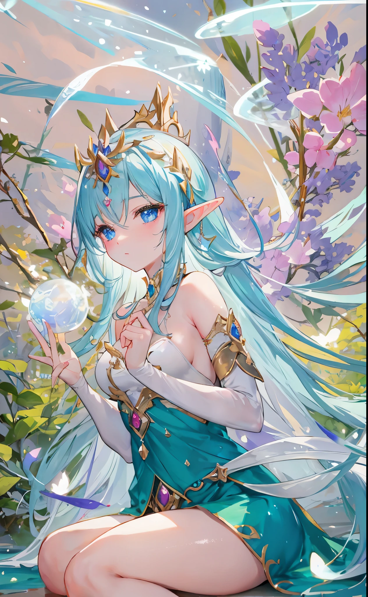 Elf princess，Extremely stunning，Delicate luminescence