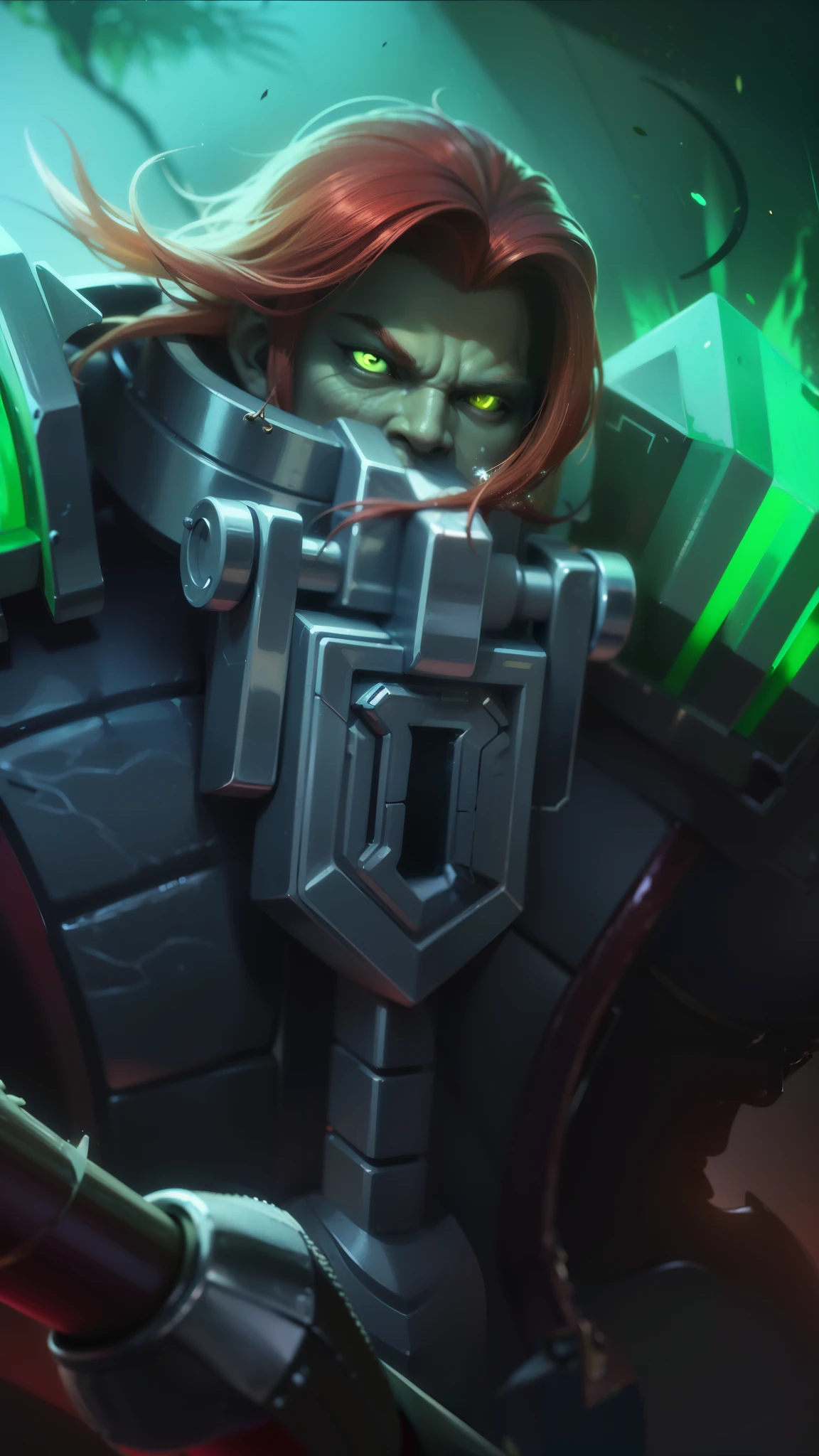 masculine male, masterpiece, ((perfect eyes)) best quality, (semirealism:1.9), beautiful lighting, (extremely detailed CG unity 4k fhd wallpaper), High Detail, Sharp focus, dramatic outdoors,40 years old, brown short hair, blue eyes, smile, Boy with two big horns, big earrings on ears, elf ear, red eyes, Thick eyebrows, evil smile, grinning,red body, red face, Burning skin, yellow diamonds glistening on chest, burning red skin,golden robe behind, big white belt , 8k , realistic, scary.