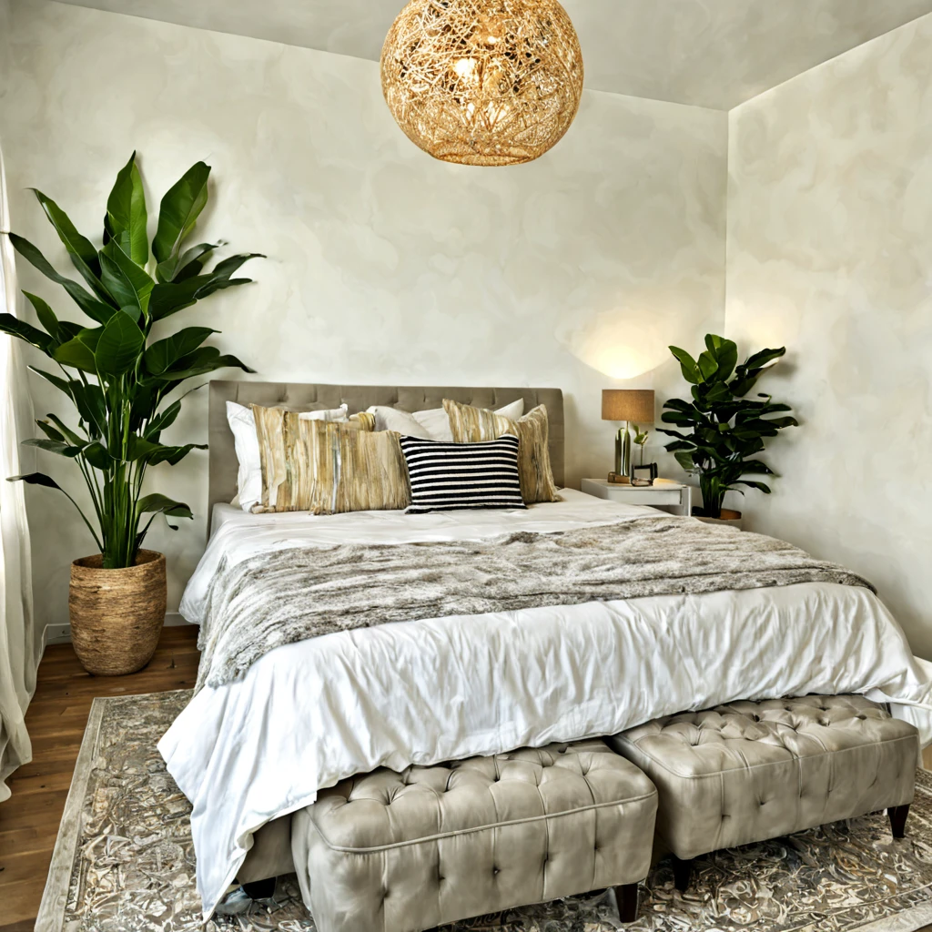 casa anchemix,Anchemix realista,cama,silla,adentro,lamp,no humanos,planta,planta en macetaa,escenario,mesa,ventana,