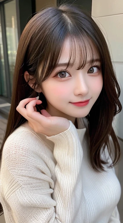 table top, highest quality, shape, Super detailed, finely, High resolution, 8k wallpaper, 完璧なダイナミックな構shape, beautiful and detailed eyes, tokyo trend&Introducing cute hairstyles at random, small breasts, natural color lip, random sexy pose,cute smile,big city、20 year old girl、beautiful and detailed face、perfect and beautiful face,Big eyes、beautiful detailed face、perfect and beautiful double eyelids、blur the background、perfect and beautiful face、Feminine poses、blur the background