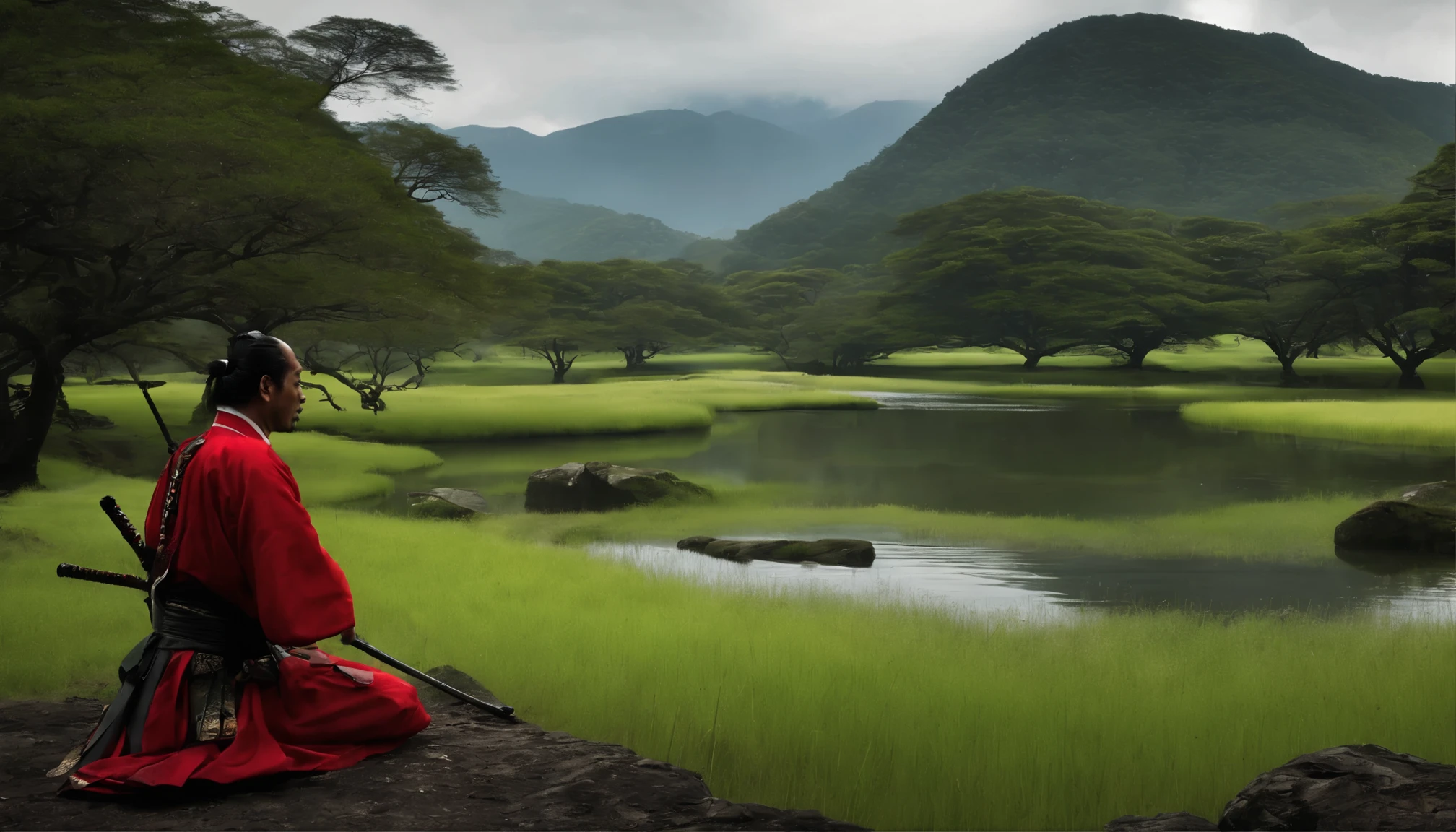 Um Samurai virtuoso, perdido no tempo em um mundo de desordem; where principles, Values and good customs no longer exist and are no longer honors. sad and lonely, Living According to His Moral Code, He follows the walk with his shoulders girded in a deep spiritual depression