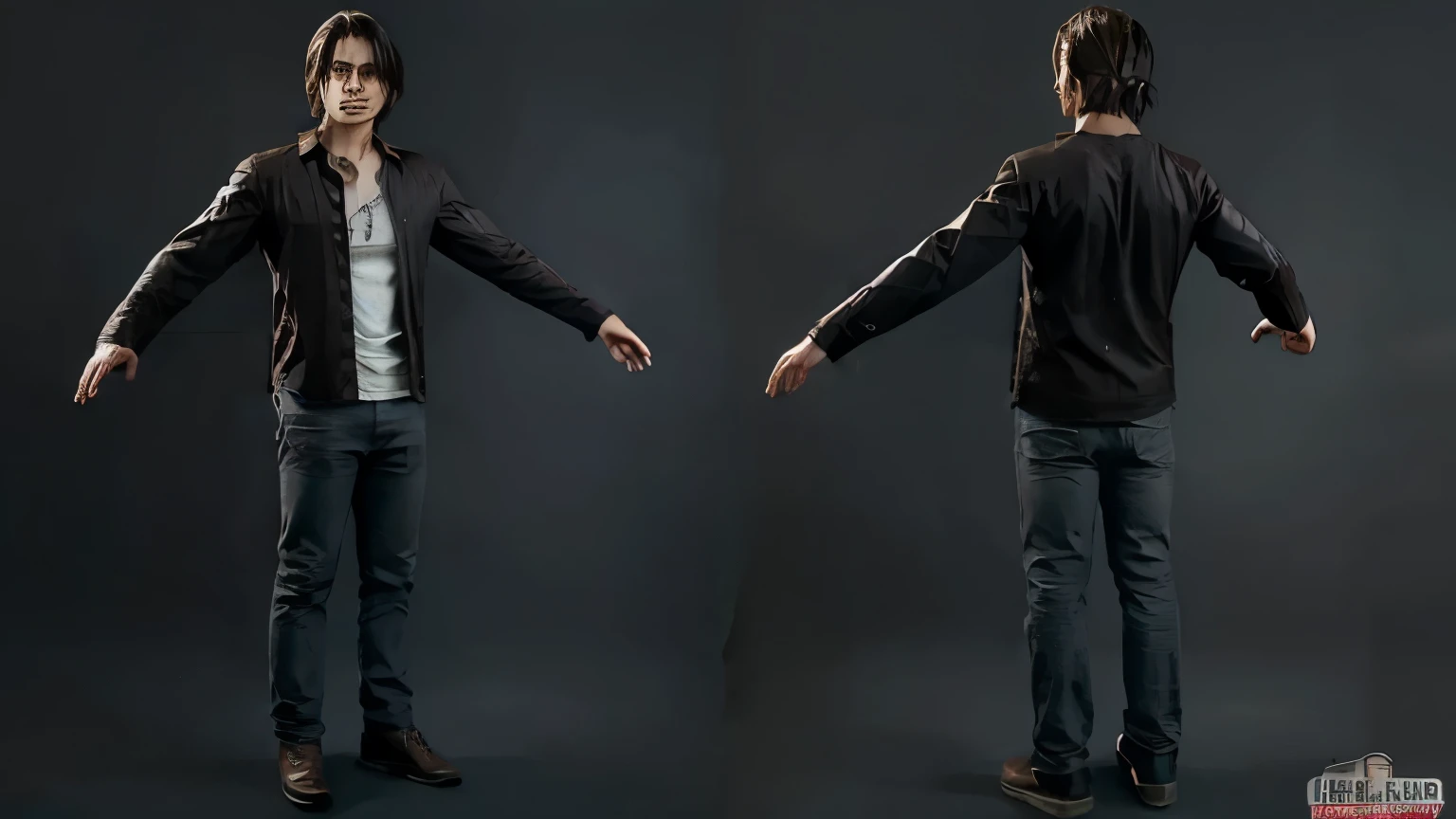 (Mejor calidad), (obra maestra), (Solo), 1 chico, Eren_Jaeger, dark brown hair, pelo suelto, pelo largo, Ojos claros, rastrojo, Camisa blanca, ocean, realista, attack on titan
